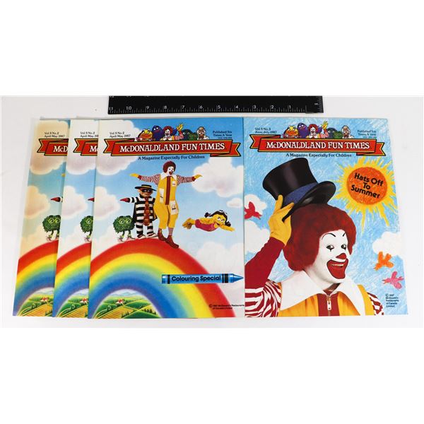 X4 1987 MCDONALDLAND COLORING MAGAZINES