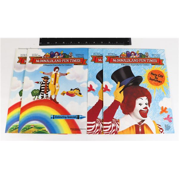 X4 1987 MCDONALDLAND COLORING MAGAZINES
