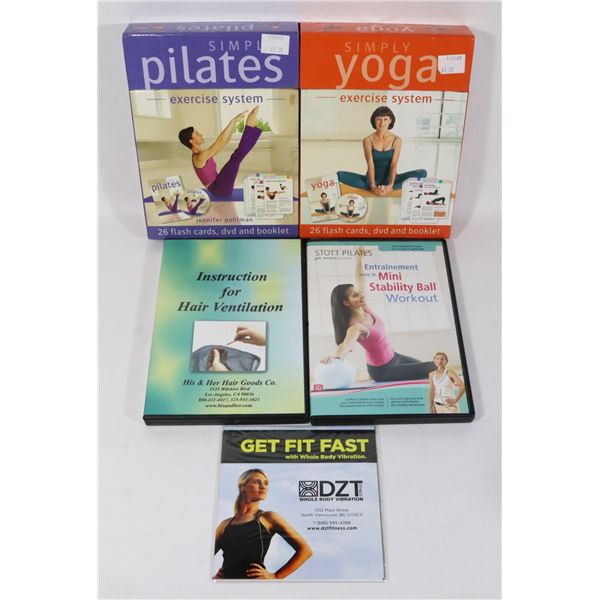 LOT OF FITNESS DVDS INCLUDES YOGA, PILATES AND