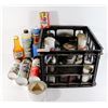 Image 1 : MILK CRATE OF ASSORTED SHOP CHEMICALS, ALL OLD