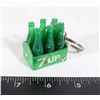 VINTAGE 7-UP SIX PACK BOTTLE KEYCHAIN