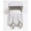 Image 1 : SILVER MOONSTONE EARRINGS, WEIGHT 5.94G