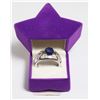 Image 1 : SILVER RHODIUM PLATED SAPPHIRE(3CT) MENS RING