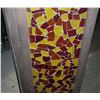 Image 2 : TWO PANELS OF MOSAIC YELLOWS/ BROWNS GLASS
