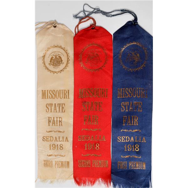 Missouri State Fair Ribbons (3); 1918  [153125]