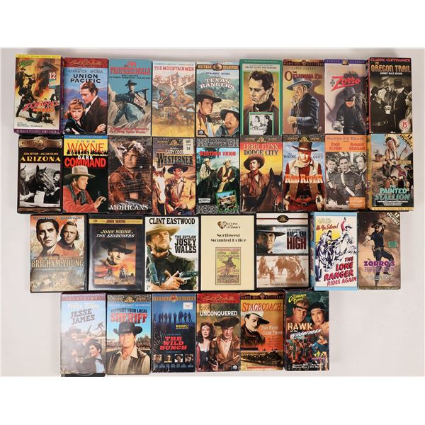 VHS Western Movie Tapes (24) & 5 DVDs  [162568]