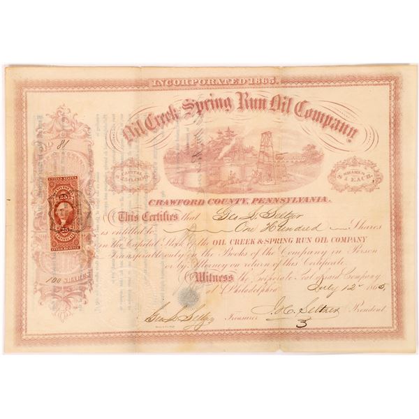 Oil Creek & Spring Run Oil Company Stock Certificate  [167056]