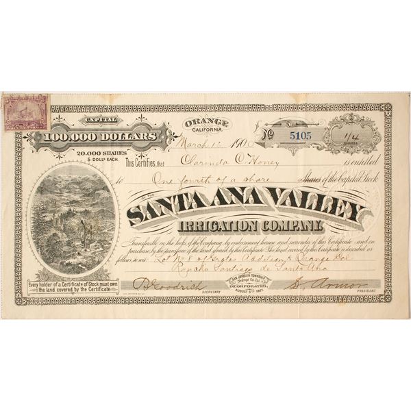 Santa Ana Valley Irrigation Co. Stock, 1900  [166134]