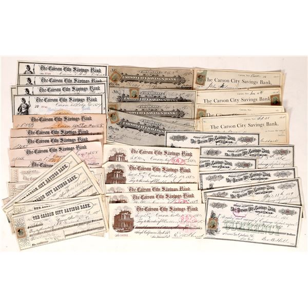 Carson City Savings Bank Checks, 8 Different, 5 Each   [174504]