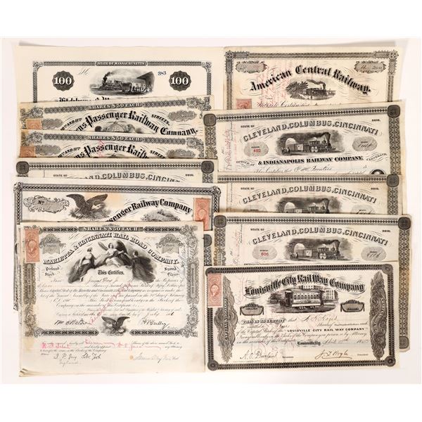 Railroad Stocks and a Bond with Revenue Stamps, 12   [175042]