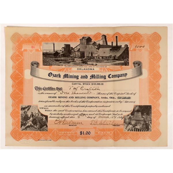 Ozark Mining and Milling Stock, 1917   [174710]