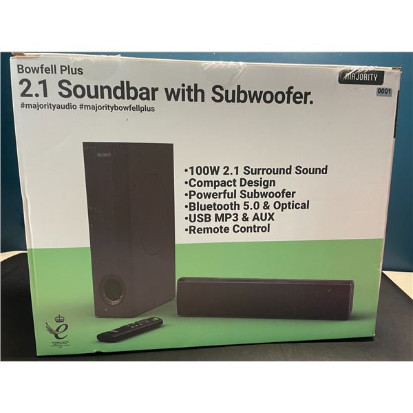 Lot of 1 Bowfell Plus 100W 2.1 Soundbar with Subwoofer - BRAND NEW!!!