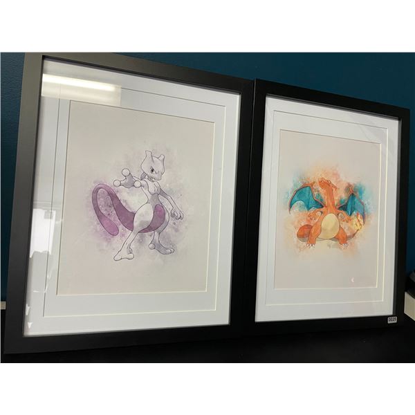 Lot of 2 Decorative Framed Pokémon Art Set