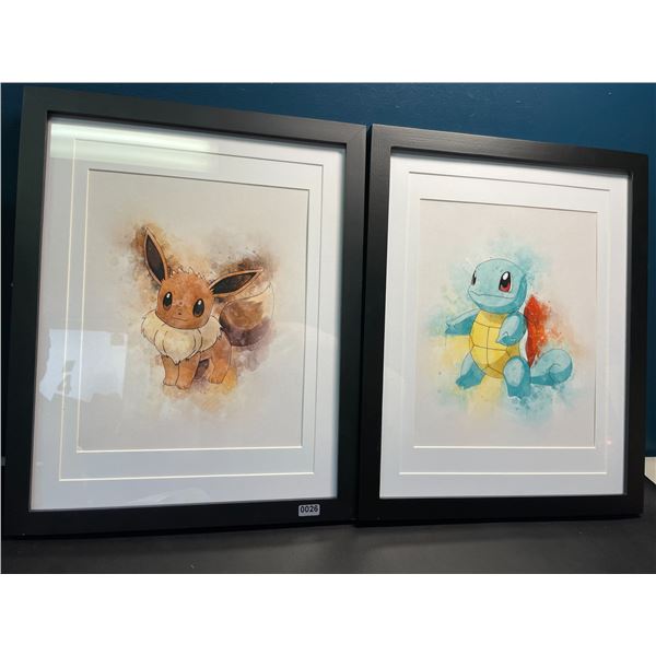 Lot of 2 Decorative Framed Pokémon Art Set