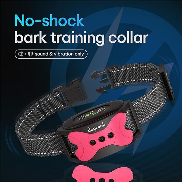 Lot of 2 Rechargeable Waterproof Dogrook Bark Collars
