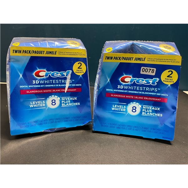 Lot of 2 Twin Packs of Crest 3D White Strips - 2 PACKS EACH!