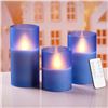 Image 1 : Lot of 1 Box of Blue Frosted Flameless Candles - 3 Pack