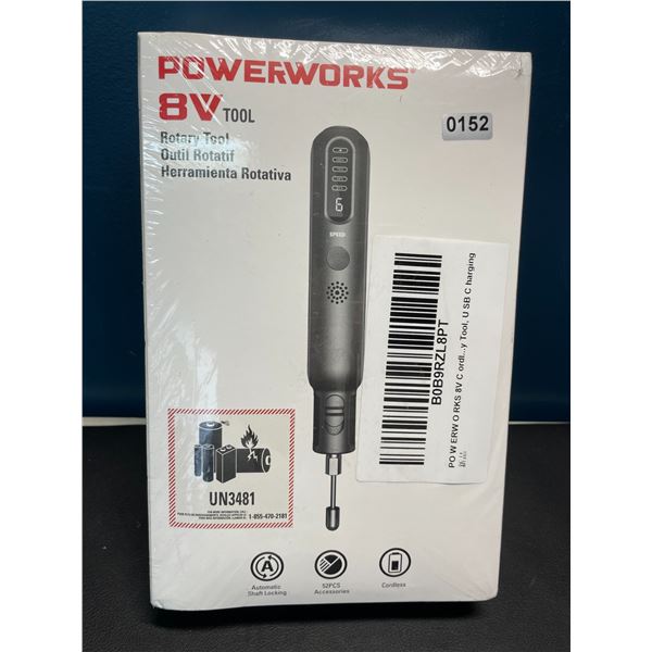Lot of 1 Powerworks 8V Rotary Tool Kit - Brand New Sealed - For Sanding, Polishing, Drilling, etc.