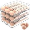Image 1 : Lot of 1 EZORG 3-Layer Plastic Egg Organizer for Fridge - Hold 54 Eggs
