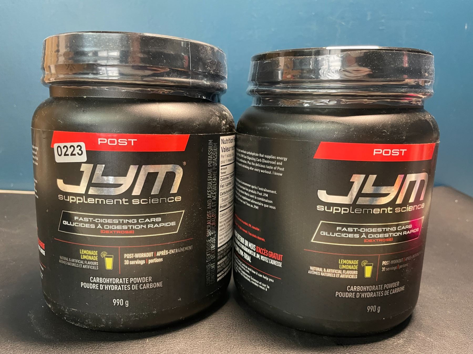 Jym Post Lot of 2 Tubs of JYM Post Supplement Science Carbohydrate Powders ...