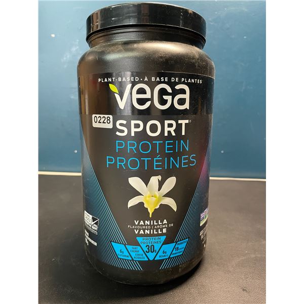 Lot of 1 Tub of Vega Sport Plant-Based Protein Powder - Vanilla - 828G