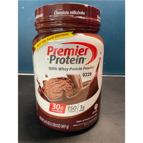 Lot of 1 Tub of Premier Protein Whey Powder - Chocolate Milkshake - 697g