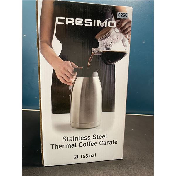 Lot of 1 Cresimo Stainless Steel Thermal Coffee Carafe - 2L (68oz)