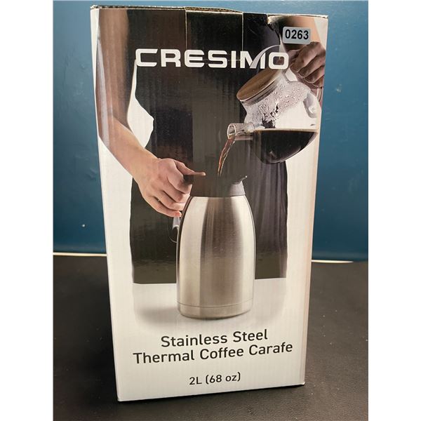 Lot of 1 Cresimo Stainless Steel Thermal Coffee Carafe - 2L (68oz)