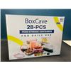 Image 1 : Lot of 1 BoxCave 28PC Plastic Food Storage/Food Container Set w/ Hinge Lock System