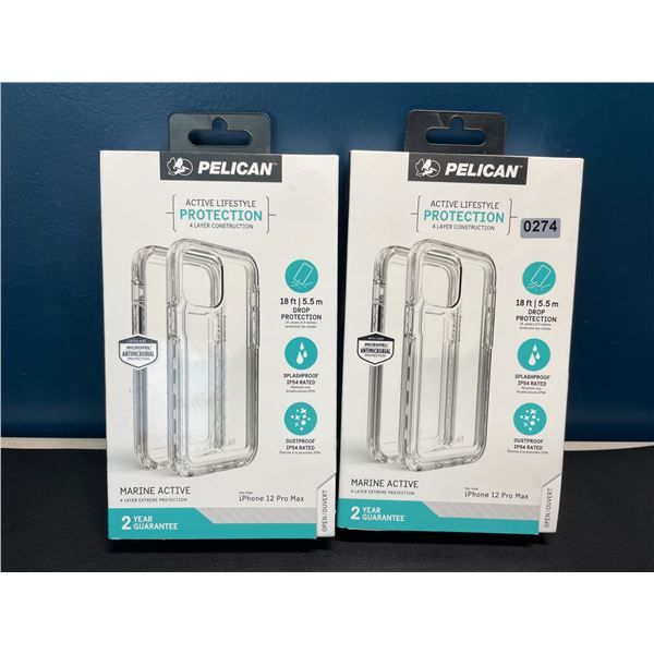 Lot of 2 Pelican Marine Active Protective Cases - For iPhone 12 Prox/13 Pro Max