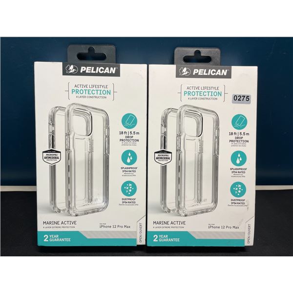 Lot of 2 Pelican Marine Active Protective Cases - For iPhone 12 Prox/13 Pro Max