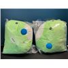 Image 1 : Lot of 2 Large "Squishmallow" Inspired Stuffies - Dinosaur Design - Green