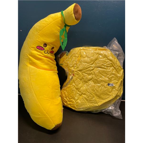 Lot of 2 Giant Banana Squishy "Squishmallow" Inspired Plushies