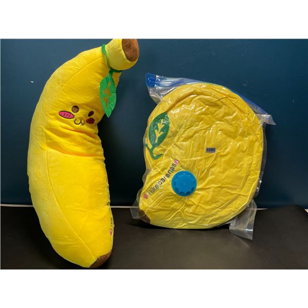 Lot of 2 Giant Banana Squishy "Squishmallow" Inspired Plushies