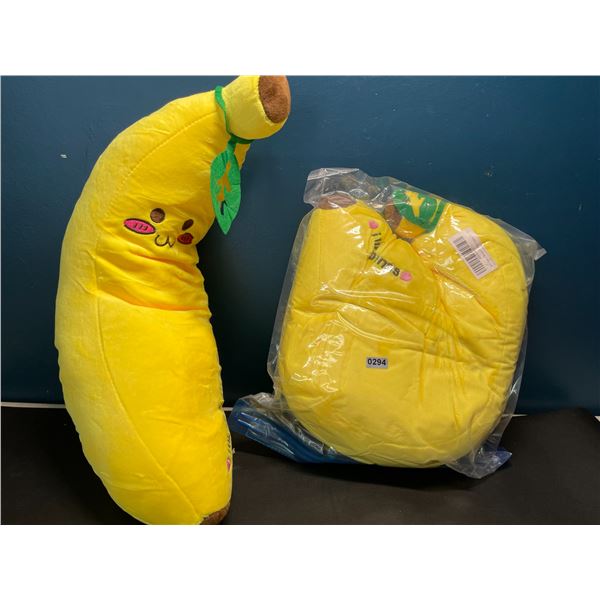 Lot of 2 Giant Banana Squishy "Squishmallow" Inspired Plushies