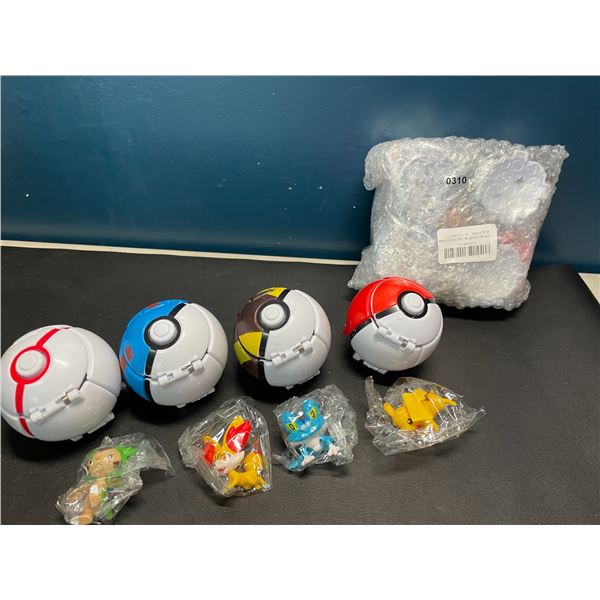 Lot of 2 Pokemon Pokeball Toy Sets - 4pc each/