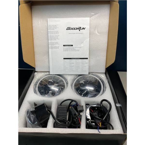 Lot of 1 GoodRun Jeep Wrangler LED Halo Headlights Set + 4in Fog Lights Set - Brand New!