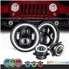 Image 5 : Lot of 1 GoodRun Jeep Wrangler LED Halo Headlights Set + 4in Fog Lights Set - Brand New!