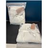Image 1 : Lot of 2 Jam Naturals Fuzzy Bear Swaddles - White - Size 0-3month