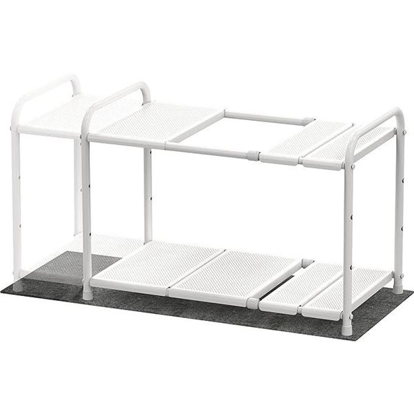 Lot of 1 Simple Houseware Under Sink Two-Tier Expandable Shelf/Organizer - White