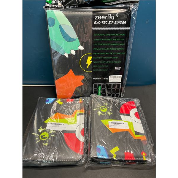 Lot of 3 Assorted Premium Leather Pokemon Card Binders - 1X Large & 2X Small Binders