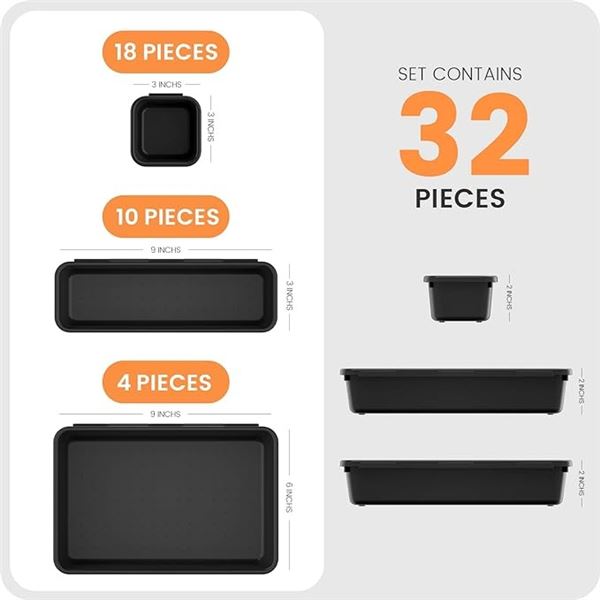 Lot of 2 Boxes of Tool-Box/Drawer Organizer Trays - 32PCS per box! Brand New