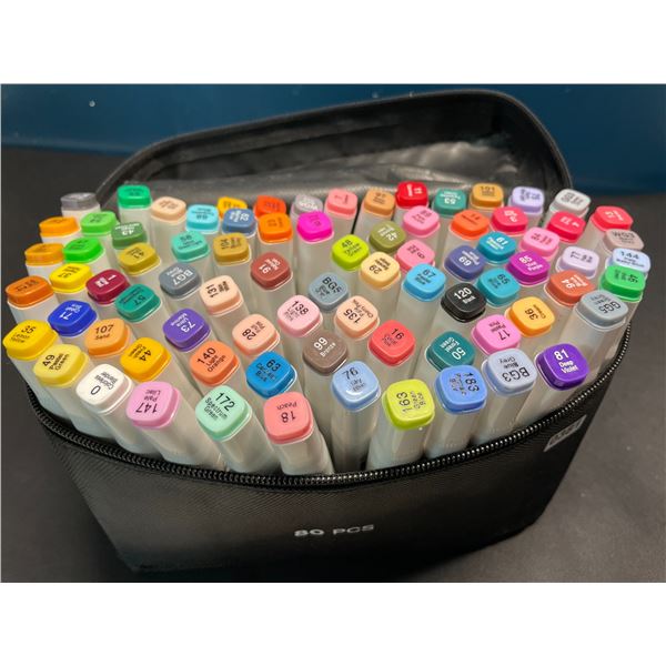 Lot of 1 Multi-Pack of Alcohol Dual-Tip Aritst Markers - 80 PCS/Colours - Brand New!