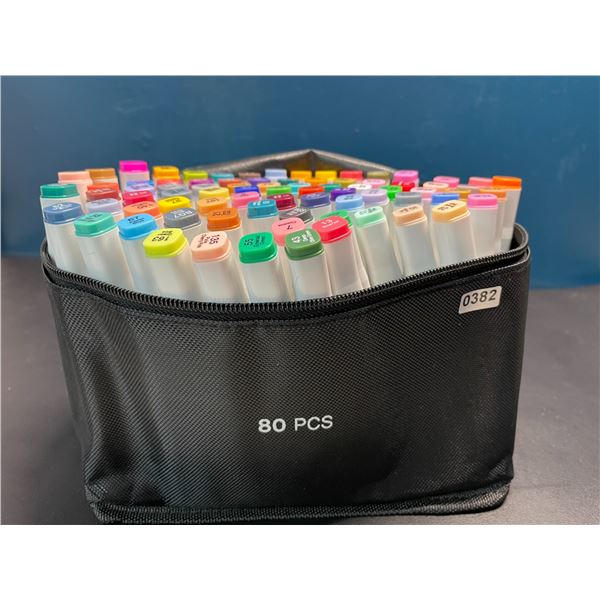 Lot of 1 Multi-Pack of Alcohol Dual-Tip Aritst Markers - 80 PCS/Colours - Brand New!