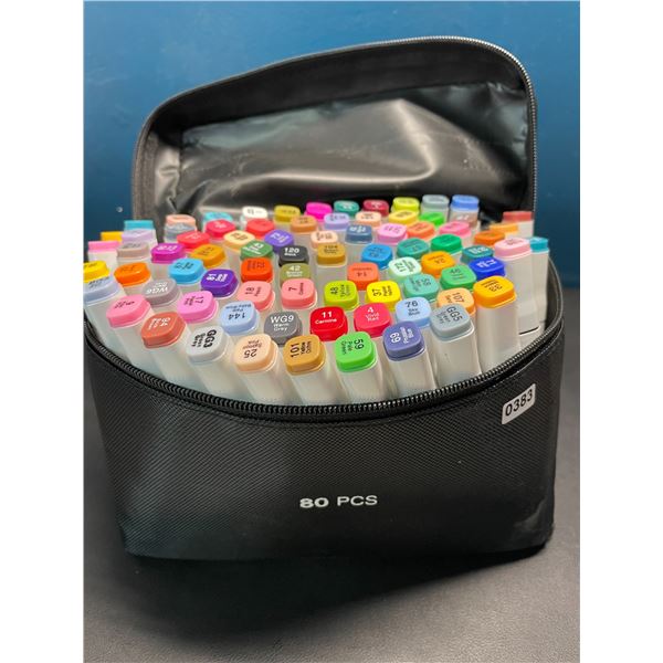 Lot of 1 Multi-Pack of Alcohol Dual-Tip Aritst Markers - 80 PCS/Colours - Brand New!
