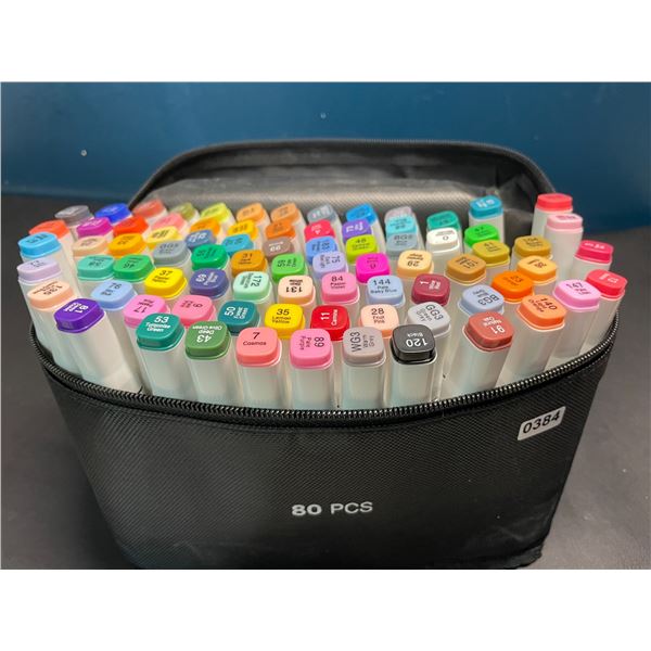 Lot of 1 Multi-Pack of Alcohol Dual-Tip Aritst Markers - 80 PCS/Colours - Brand New!