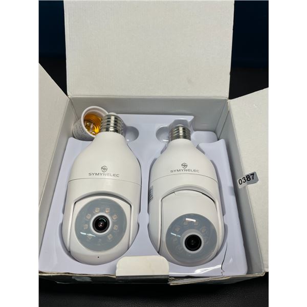 Lot of 1 Double-Pack of Symynelec Smart Wifi Cameras - Lightbulb Style (2 in Box)