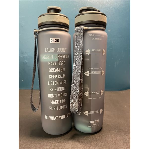Lot of 2 Motivational Style Water Bottles