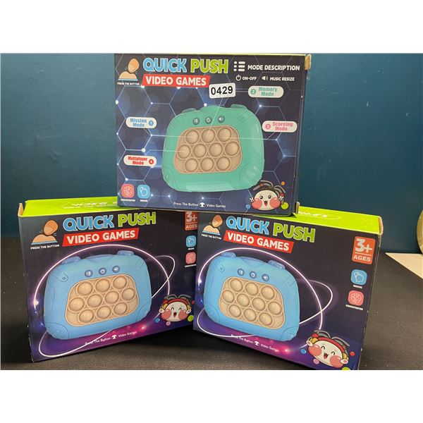 Lot of 3 Quick Push Video Game Toys for Kids