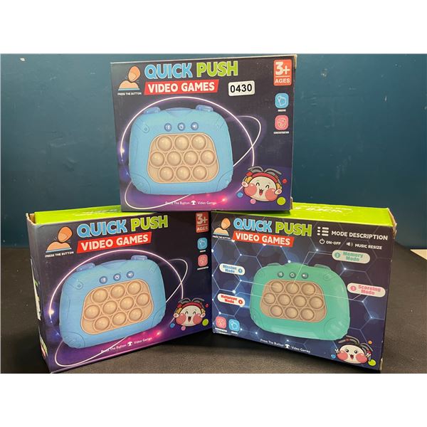 Lot of 3 Quick Push Video Game Toys for Kids